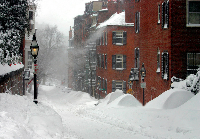 A winter scene in Boston
